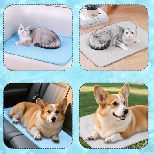 Cooling Mat for Dogs, No-Gel Ice Silk Pet Pad(Gray,XL) | Washable Anti-Slip Pet Cooling Mat for Dogs and Cats, Crates and Car Seats - color: Gray, size: 40"x28"