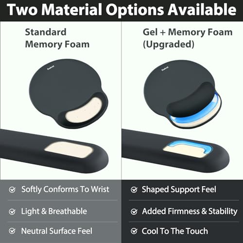 Mouse Pad and Keyboard Wrist Rest, 3-in-1 Gel Memory Foam Ergonomic Mouse Pad with Wrist Rest Set, Gaming Mousepad Arm Cushion Support for Computer Office Desk Accessories Cute Setup, Charcoal - color: Charcoal