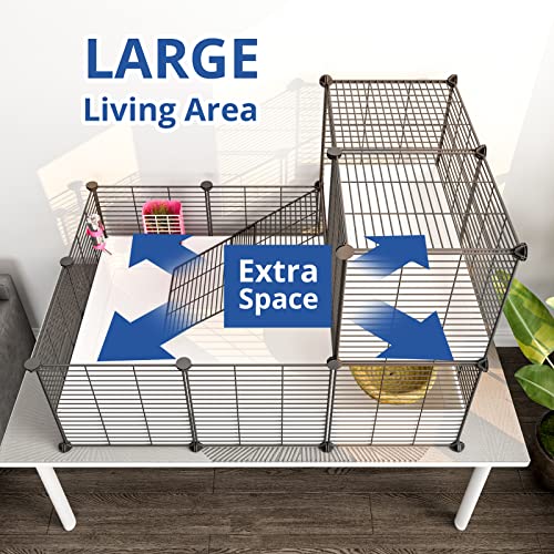 Oneluck Guinea Pig Cage, Indoor Habitat with Waterproof Plastic Bottom,Playpen for Small Pet Bunny, Turtle, Hamster, Loft cage - color: Loft cage