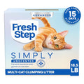 Fresh Step Advanced Simply Unscented Multi Cat Clumping Cat Litter, 18.5 lb | Formulated with No Added Dyes or Fragrances, Ammonia Block Technology, Low Dust, Compatible with Most Automatic Litter Boxes - size: 18.5 lb
