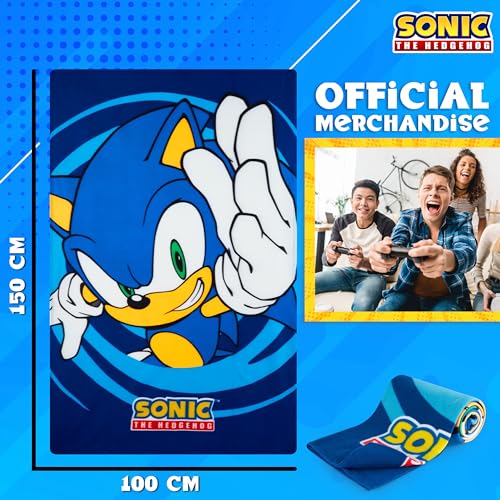 Get trend Sonic The Hedgehog Throw Blanket for Kids, 39x59 in, Soft Warm Vibrant Fleece Throw for Couch, Bed, Cozy Travel Blanket, Gamer Gifts for Boys
