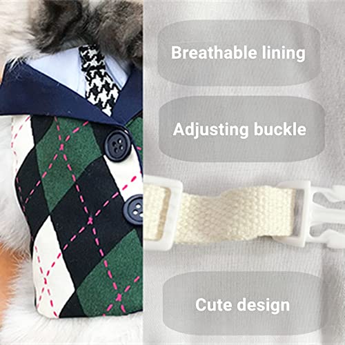 Bunny Harness and Leash,Adjustable Soft Guinea Pig Clothes Pet Rabbit Ferret Harness Costumes for Small Animals Dress - color: Green, size: Medium