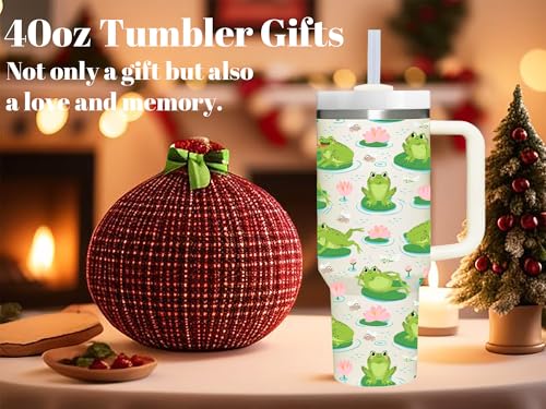 Frog Gifts.40oz Frog Tumbler with Handle.Frog Lover Cup Gift.Birthday Christmas Frogs Tumblers Gift for Women Men. - style: Frog