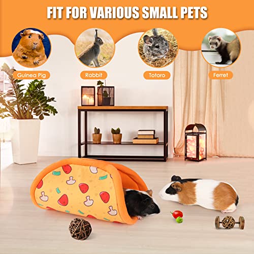 Guinea Pig Hideout - Guinea Pig Taco Hideout, Guinea Pig Tunnel House, Washable Hides, Ideal for Small Pets, Pizza Pattern
