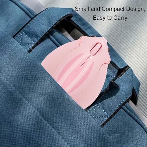 CHUYI Cute Animal Hamster Shape Wireless Silent Mouse Cartoon Mini Portable Travel Mute 1200DPI Novelty Optical Unique Small Cordless Quiet Mice for Computer Laptop PC for Kids Gift (1 Pack-Pink) - color: Pink