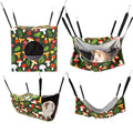 4 Pack Ferret Hammock Set for Cage Comfort Rat Bedding Accessories | Soft Small Animal Hanging Hammock Hideaway Tunnel Toys Cage Accessories for Guinea Pig Hedgehog Sugar Glider Green Mushroom