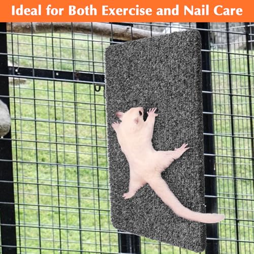Yolev 3 Pcs Sugar Glider Cage Accessories,Sugar Glider Toys Climbing Mats 9 × 7.5 inch for Sharpening Claws, Small Pets Scratching Pads Climbing Toys for Cage Wall Furniture