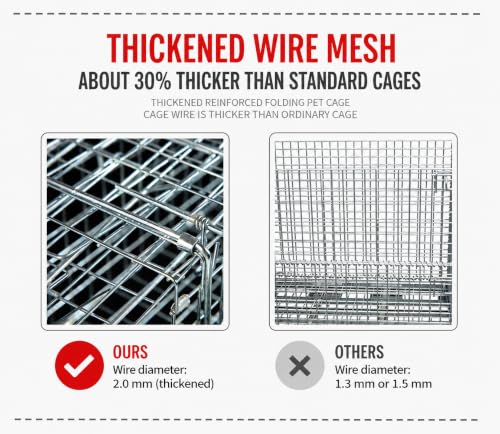 Live Animal (Under 4.4 lbs) Cage Trap, Collapsible Humane Animal Trap for Small Raccoons, Galvanized Steel Small Animal Trap Cage for Rabbit,Stray Cat,Chipmunk,Mole,Gopher,Foxes，24x7.1x8.2inches