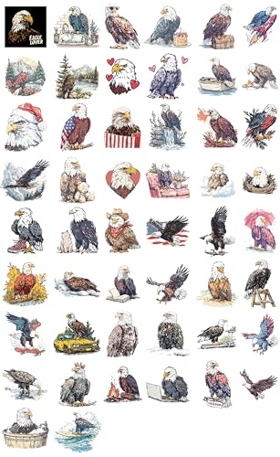 100 PCS Eagle Stickers Pack – Waterproof Vinyl Decals for Water Bottles, Laptops, Phones, Notebook, Cars – Cool Vibrant Graphics for Eagle Enthusiast - color: Eagle