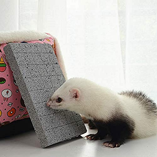 Litewoo Hamster Chew Toy Pets Grinding Teeth and Claws Lava Pumice Stone Rabbit Foot Pad for Guinea Pig Ferret Hedgehog Gerbil Bunny Rat Cage Accessories (A)