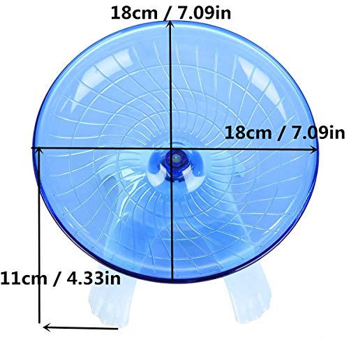 Hamster House Wood Bridge Climb Kit and Exercise Wheel Jogging Running Silent Spinner Flying Saucer Pet Syrian Rat Gerbil Guinea Pig Chipmunk Mouse Parakeet Small Animals - color: blue