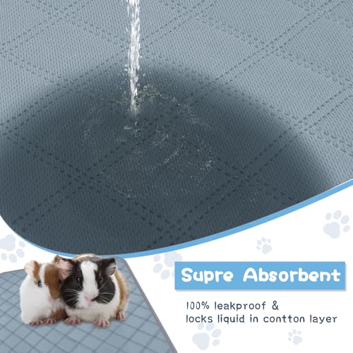 6 Packs Washable Guinea Pig Cage Liners, Waterproof Guinea Pig Pee Pads Reusable Absorbent Bedding Anti Slip Mats for Small Animals Bunny Rabbit Hamster (12 x 12in) - size: 12 x 12in / 6 Packs