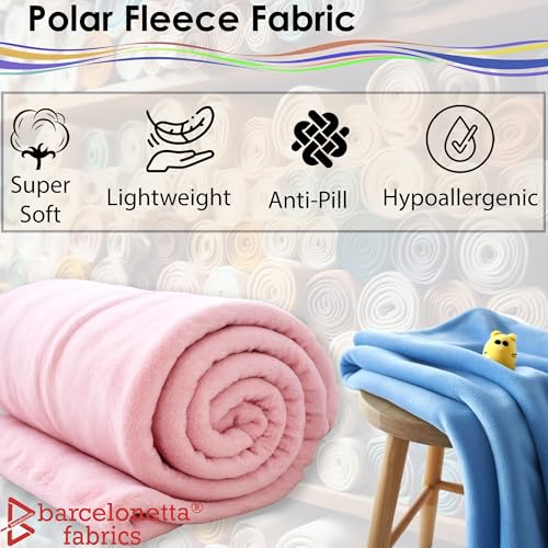 Barcelonetta | Fleece Fabric | Blanket Fabric | 36"X60" | Polar Fleece | Soft, Plush, Anti-Pill | Poncho, Pillow Cover, PJ Pants, Cushion, Liners, Eye Mask (Burgundy, 1 Yard) - color: Burgundy, size: 1 Yard