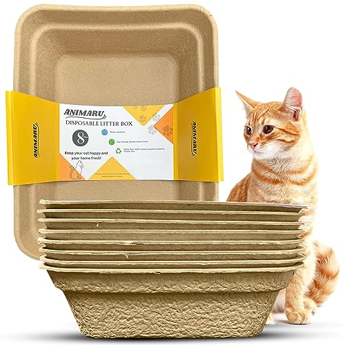 Disposable Litter Boxes (Brown, Large 8-Pack) - size: Large 8-Pack