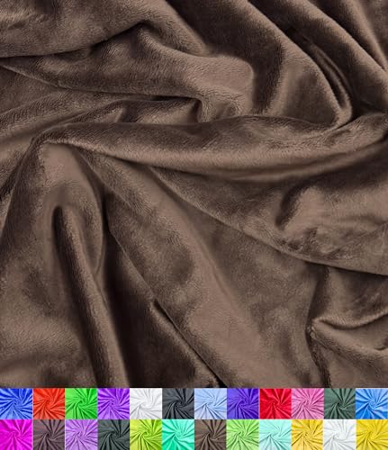 Barcelonetta | Minky Fabric | Plush, Super Soft, Cuddle | Solid Minky | by The Yard | 60" Wide | Baby Blanket, Change Station Cover, Pillow, Scarf, Beanie (Brown, 1 Yard) - color: Brown, size: 1 Yard