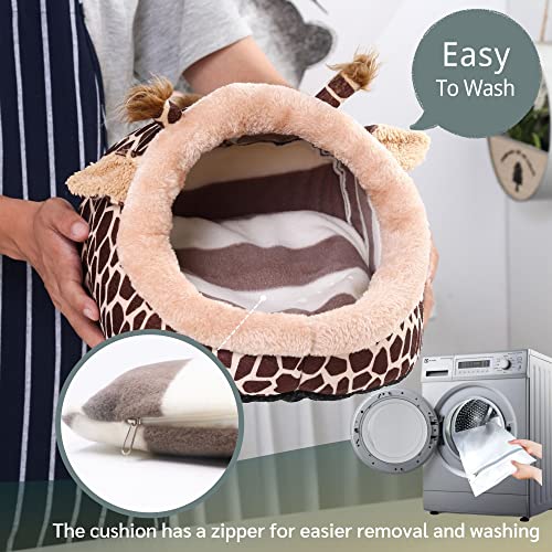 JanYoo Bunny Bed Guinea Pig Hideout Huts Accessories Habitat Tunnel for House (XL,Giraffe) - color: 1-Giraffe, size: XL