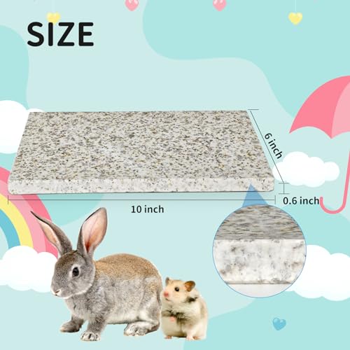 Chinchilla Cooling Stone Durable Cool Down Easy Clean in Hot Summer for Rabbit Hamster Guinea Pig Chinchilla Kitten Small Animals Spots of Gold-Grey
