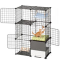 VEVOR Cat Cage 3-Tier 28"x17.91"x40.98" DIY Cat Playpen with Litter Box, Indoor Enclosure Detachable Metal Wire Kennel Crate, Large Exercise Place Ideal for 1-2 Cats, Kittens and Small Animals, Black - size: 28"x18"x41"