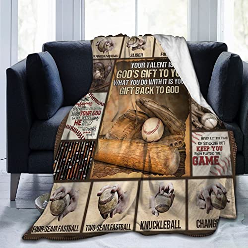 Baseball Blanket Cozy Plush Flannel Fleece Sports Throw Blanket for Boys Girls Kids Ultra Soft Lightweight Fuzzy Blankets Gifts for Bed Couch Sofa 80"x60" - color: Baseball Pitching Grips, size: 80"x60"