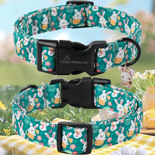 ARING PET Easter Dog Collar-Cute Green Easter Eggs Dog Collar, Adjustable Carrot&Rabbit Pet Collars Puppy Collar Gifts with Quick Release Buckle for Girl&Boy Dogs - color: Easter rabbit, size: X-Small