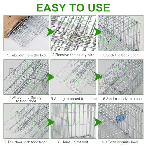 1 Pack Humane Mouse Trap - Live Capture Mouse Trap, Bait Style Outdoor Mouse Traps, Reusable Rodent Indoor Mouses Cage, Suitable for Homes, Yards, Garages, and Farms (1, Grey)