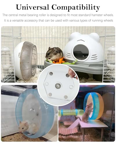 Strong Magnet Running Wheel Support for Hamster Cage,No Drill Installation | Hexagonal Acrylic Sheet, Adjustable Stand, Universal Fit for Small Animals Cage