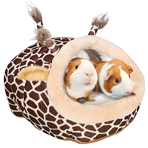 LEFTSTARER Guinea Pig Rat Bed and Hideout for Ferret Hedgehog Sleep and Hide, Hamster Small Pet Animals Supplies Toy Cage Accessories Nest - color: 2.Giraffes-XL