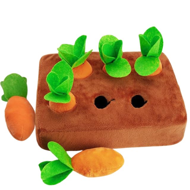 Ferret Foraging Toys Novelty Carrot Snuffle Mat Interactive Pet Treat Enrichment Toys for Small Animals Bunny Rabbit Chinchilla Guinea Pig Hamster (6Carrot) - color: 6Carrot