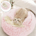 Round Fluffy Hooded Cat Bed Cave, Anti-Anxiety Cave Bed with Blanket | Hooded Cat Bed Cave, Cozy Cuddler Luxury Puppy Pet Bed, Anti-Slip Bottom and Machine Washable - color: Pink, size: Large