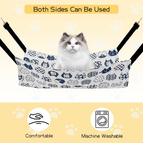 Cat Hammock & Bed - Large & Kitten Sizes - Cat Cages & Accessories - Indoor & Outdoor - color: Grey, size: Large