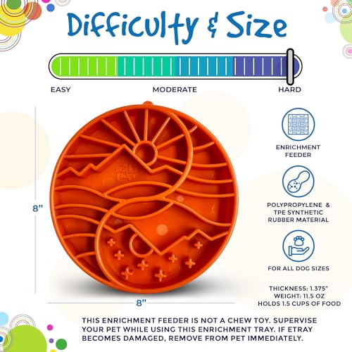 SodaPup Yin Yang eTray – Durable Enrichment Feeder Made in USA from Non-Toxic, Pet-Safe, Food Safe Material for Mental Stimulation, Calming, Slowing Down Eating, Healthy Digestion, & More - color: Burnt Orange Yin Yang eTray