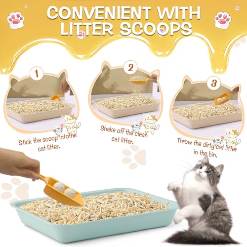 6 Pcs Kitten Small Litter Box Set, Color Plastic Kitten Litter Pan with 6 Scooper Cat Litter Box Cat Litter Box Travel Toilet for Small Pet Kitty Bunny Guinea Pig - color: C-color