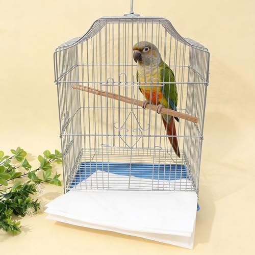 100 Sheets Bird Cage Liner Papers, Disposable Bird Cage Paper Liners, Cuttable Pet Animal Cages Cushion, Precut Absorbent Bird Paper for Bird Parrot Small Animal, 15.8 x 15.8'' - size: 15.7''x 15.7''