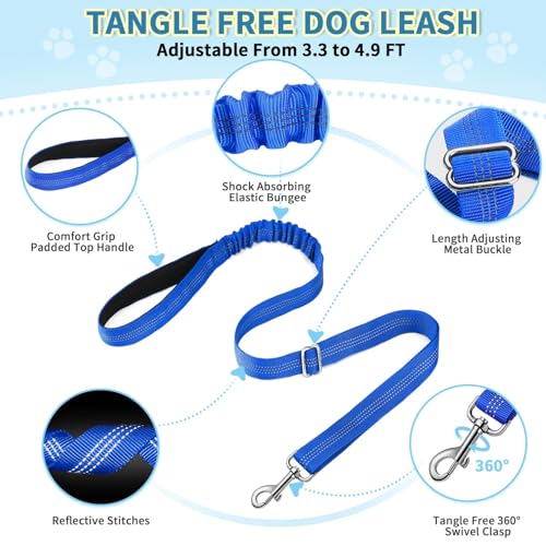 Lukovee Small Dog Harness and Leash Set, No Pull Soft Padded Vest | Both Neck & Chest Adjustable, Reflective, Puppy Harness with 4ft Lightweight Anti-Twist Dog Leash for Small Dogs (Blue, M) - color: Blue, size: M ( Chest 19.7'' ~ 29.1'')
