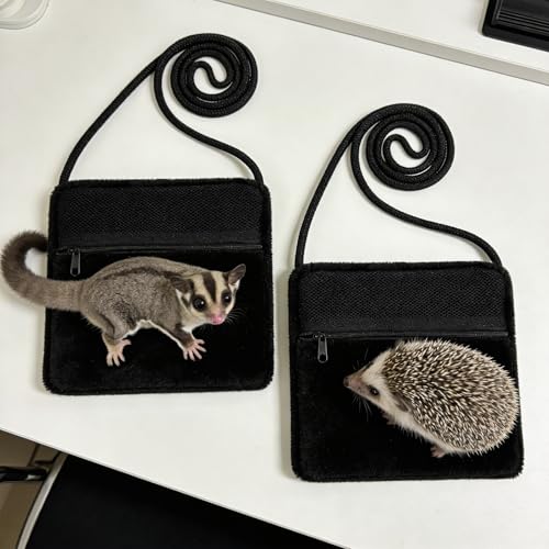 2 Pack Carry Bonding Pouch Sugar Glider Pouch Breathable Soft Hamster Carrier Small Animal Travel Sleeping Bag Cage with Strap Zipper for Squirrels Hamsters Rodents Other Small Pets
