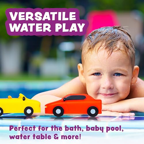 Tub Works® Everyday Cars™ Watertight Baby Bath Toys, 6 Pack | Sealed, No Hole Bath Toys Design Keeps Moisture Out | Soft, Squeezable & Floating Fun | Infant, Baby & Toddler Bath Toys | Car Tub Toys - style: Passenger Cars - 6pk