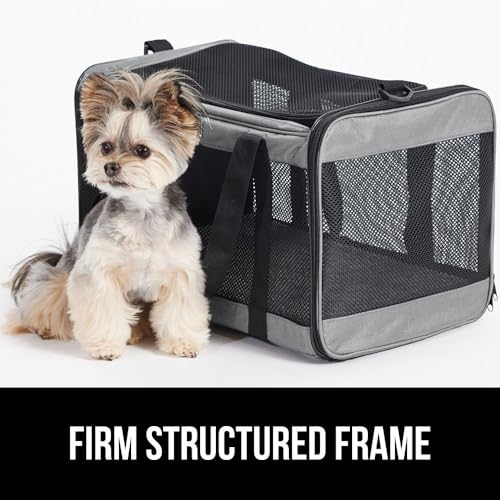 GORILLA GRIP Cat Carrier Travel Bag Up to 15 Lbs, Soft Collapsible Small Dog Carriers, Top and Side Entry Breathable Mesh, Grip Feet on Underside, Cozy Washable Waterproof Pad, Portable Kennel, Gray - color: Gray