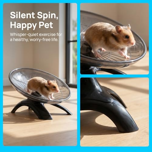 BESPORTBLE Quiet Hamster Running Wheel Silent Exercise Wheel for Hamsters Hedgehogs and Chinchillas 12-Inch Plastic for Small Pets