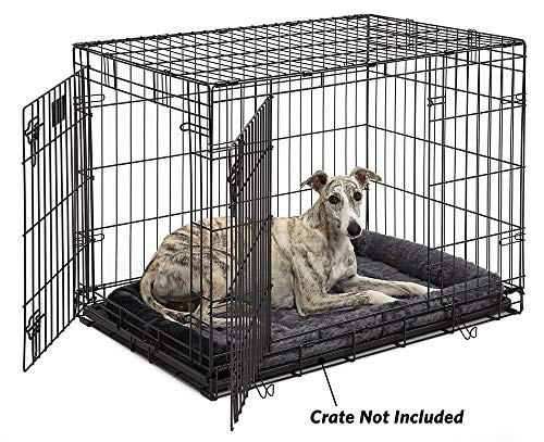 MidWest Homes for Pets QuietTime Dog Bed – Gray Faux Fur Bolster, Ultra-Soft and Machine Washable, Fits 36-Inch Crates and Carriers, for Medium to Large Breed Dogs - color: Grey, size: 36 Inch