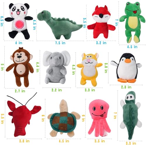 Squeaky Dog Toy for Puppy Small Medium Dogs, Stuffed Samll Dog Toys 12 Pack | Soft Plush Pet Doggie Toy Set, Cute Safe Pet Chew 12 Pack for Puppies Teething - color: 12 pack