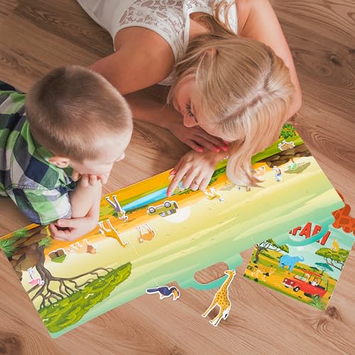 JOYIN 3-Pack Animal Reusable Sticker Book for Toddlers, 3D Sticker Book for Kids 3 4 5, Travel Essentials, Airplane Activity Toys, Crafts Gifts, Birthday Gifts - Farm, Ocean, Safari