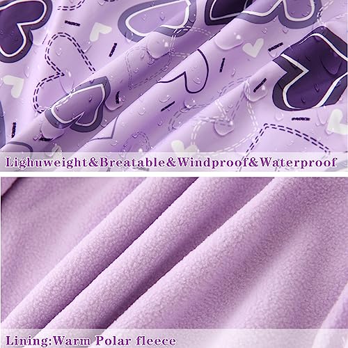 Happy Cherry Toddler Boy Girl Fleece Lined Jackets Waterproof Hooded Windbreaker Coat for Winter Fall 2023 - color: Thick Purple, size: 2-3T