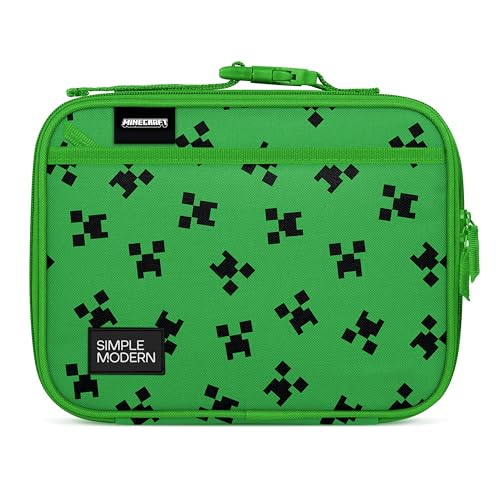 Simple Modern Minecraft Kids Lunch Box & Insulated Lunch Bag for School | Hadley Cute Lunch Box for Girls, Boys, Toddlers | Fits Bento Box, Lunch Containers | Small Lunch Bag | Minecraft Creeper - color: Minecraft: Creeper