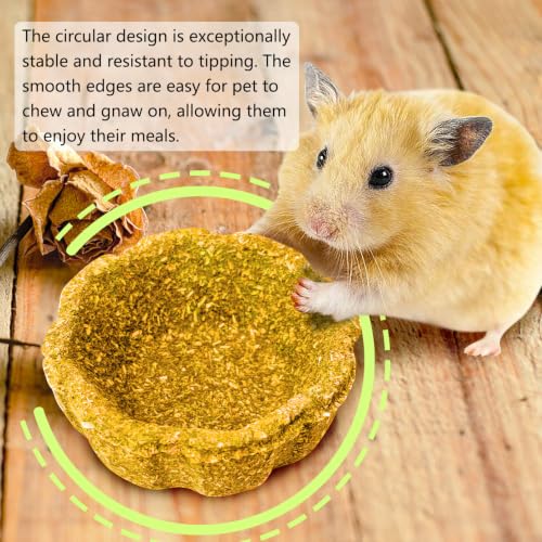 12 Pack Rabbit Chew Toys for Teeth Edible Timothy Hay Chewing Bowl Natural Guinea Pig Toys Small Animal Molar Treats for Bunny Chinchilla Mice Hamster (Yellow) - color: Yellow