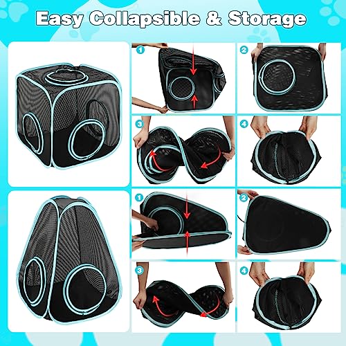 Outdoor Cat Enclosure, 9.45 ft Pop-Up Cat Tent with Tunnel Kit | 4-Piece Kit with 2 Tunnels, 33.86 x 11.81 in Tubes, Breathable Mesh, Pop-Up Setup, Storage Bag, DIY Layouts, Cats