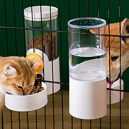 Pet Hanging Automatic Feeders Drinking Bowls 33.8oz, Auto Gravity Pet Feeding Water Set, Cage Pet Feeding Bowls Dispenser for Cats Dogs Puppy, Rabbit Hamsters Chinchilla Hedgehog (Blue-Water) - color: Blue-Water