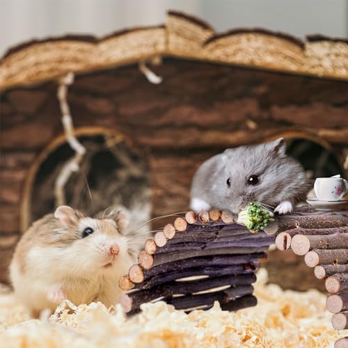 Hermit Crab Hideout & Climbing Toys - Large Size Reptile Climbing Decor for Small or Medium Hermit Crab Habitat (Crabs Climb Bridges) - size: 11.8*5.9 inch