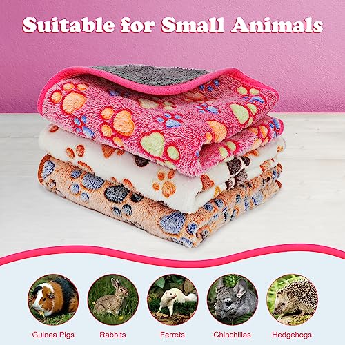 YUEPET Waterproof Guinea Pig Blankets 3 Pack, Fleece Cage Liners, L | Guinea Pig Fleece Cage Liners, Waterproof Backing, Machine Washable, Soft Fleece Surface, 48 x 24 in - color: White+pink+coffee, size: L-48"×24"