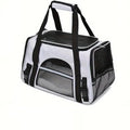 Cat Carrier Bag, Airline Approved Soft Carrier for Cats & Small Dogs | Airline approved pet carrier for pets under 15lb, breathable mesh with privacy cover, lightweight, foldable & washable - color: Black With Gray