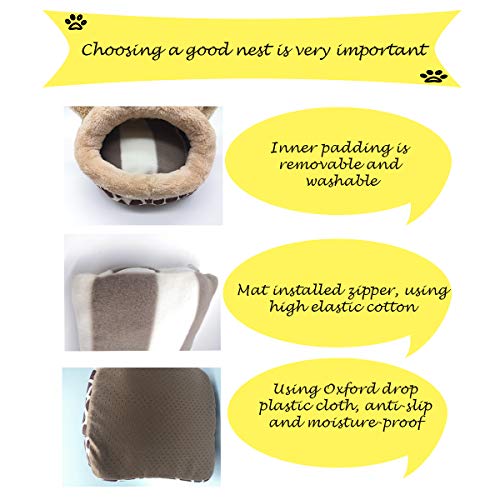 LEFTSTARER Guinea Pig Rat Bed and Hideout for Ferret Hedgehog Sleep and Hide, Hamster Small Pet Animals Supplies Toy Cage Accessories Nest - color: 2.Giraffes-XL